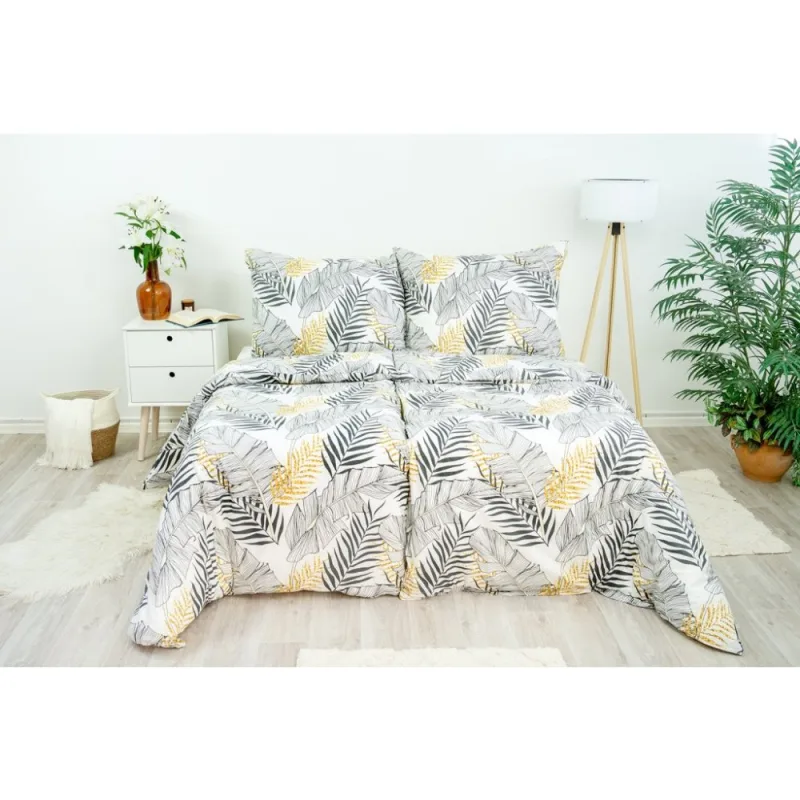 Obliečky 100% Bavlna Irina žltá 140x200/70x90 cm