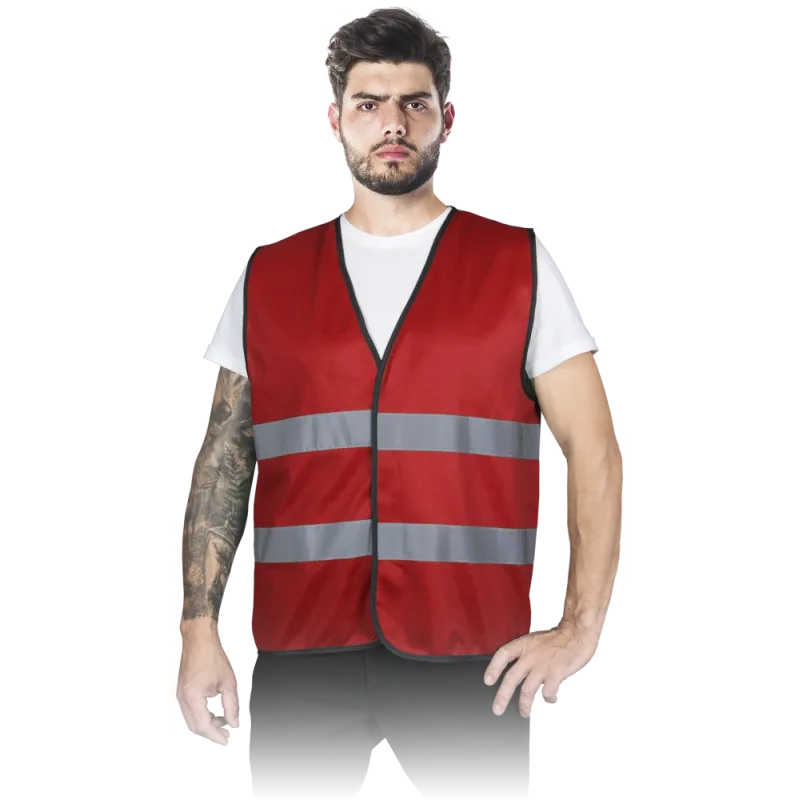Reis KOS COLOR Pánska výstražná vesta 5 Pack Red M-3XL