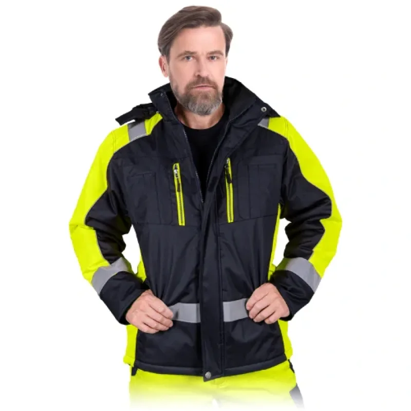 Leber&Hollman ASKER BSE reflexná zimná bunda čierna/žltá