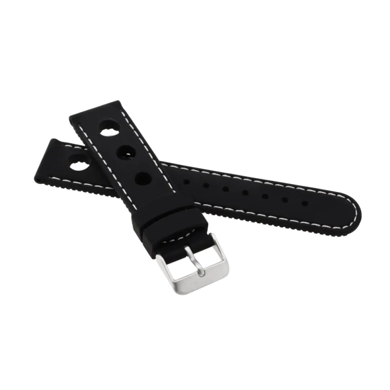 JVD Pánský černý silikonový řemínek na hodinky RP 113/22