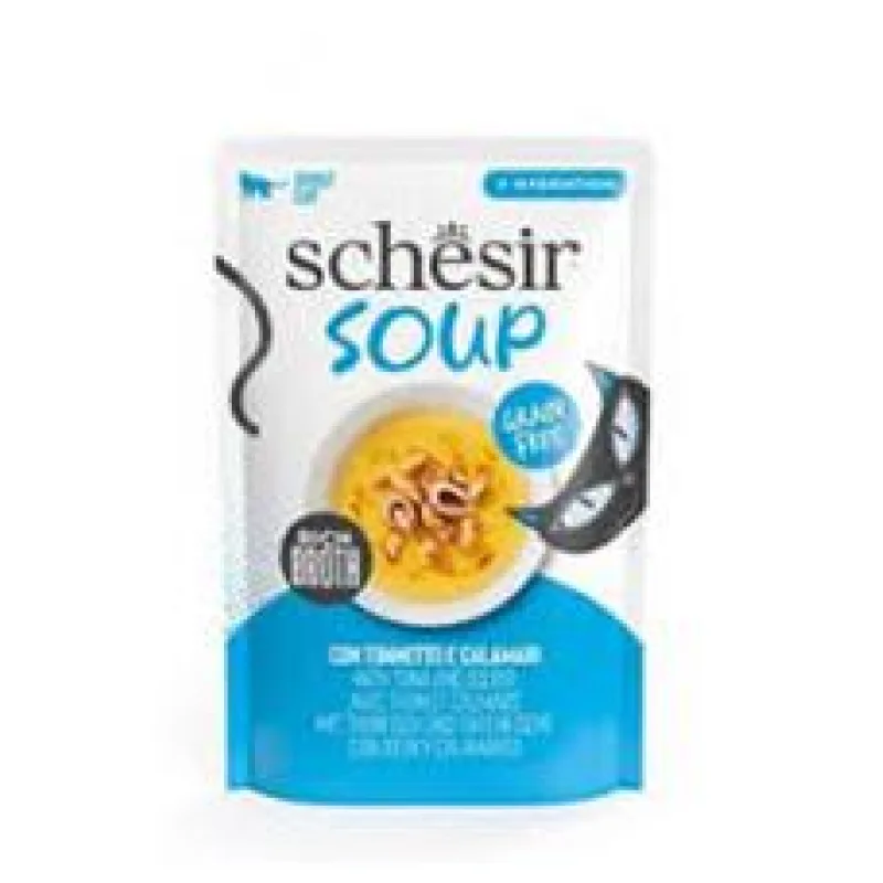 Schesir Cat kapsa Adult Soup tuňák/oliheň 85 g