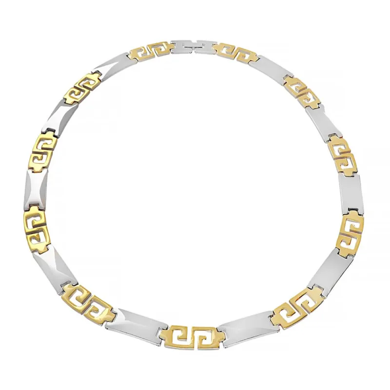 MPM Dámský ocelový nerezový náhrdelník 7287 - stříbrnozlaté barvy SNE.7287.. 45cm