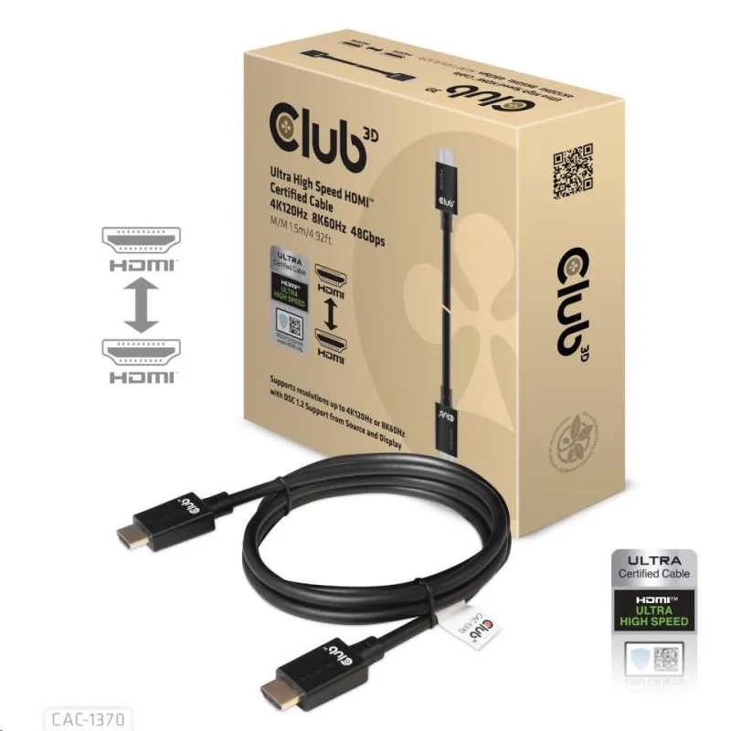 Club3D Adaptér HDMI 2.1 Ultra Rychlý HDMI™ Certifikovaný 4K120Hz, 8K60Hz…