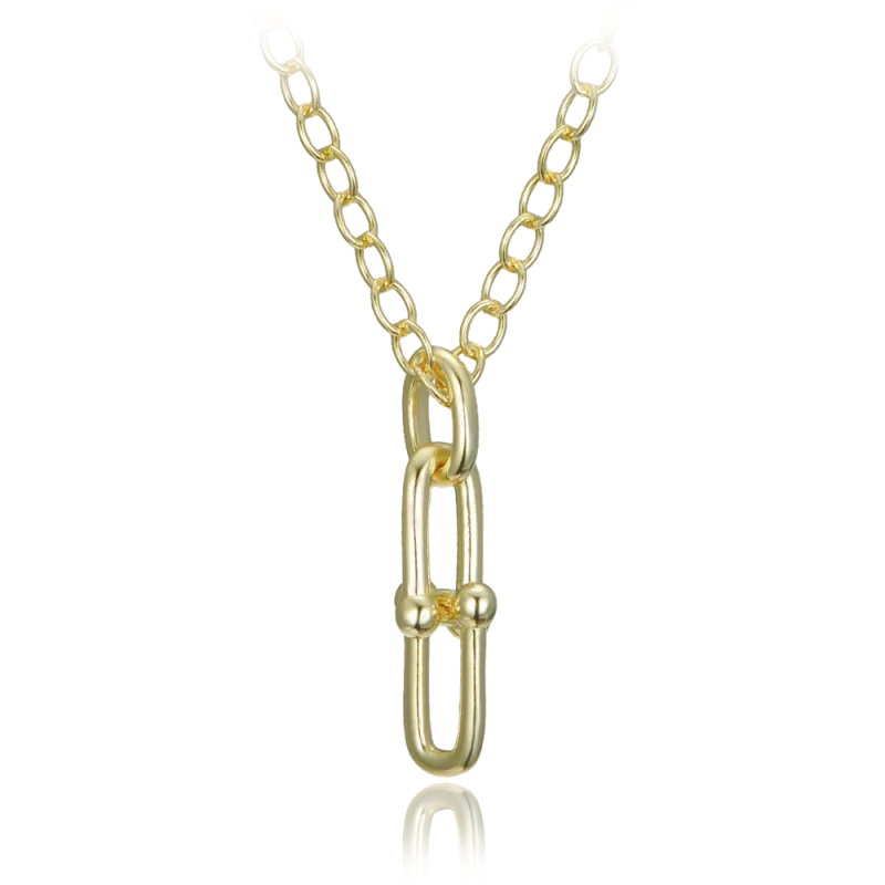 MINET Moderní pozlacený stříbrný náhrdelník