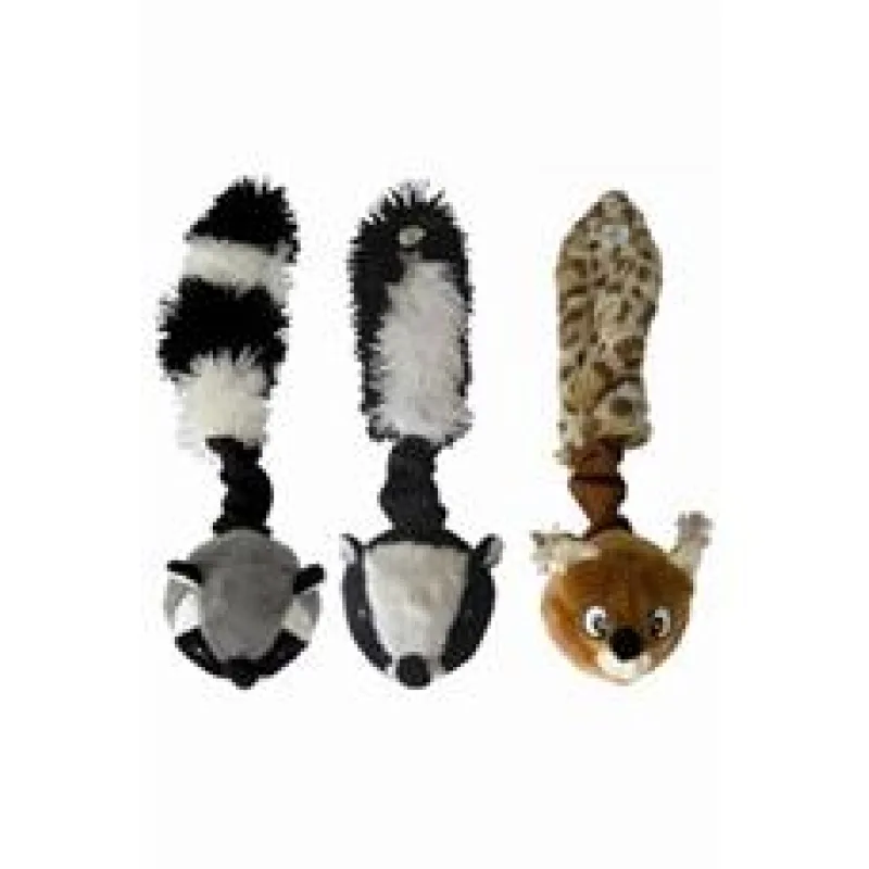 Hračka pes Míč s ocáskem pískací Skinneeez 26 cm