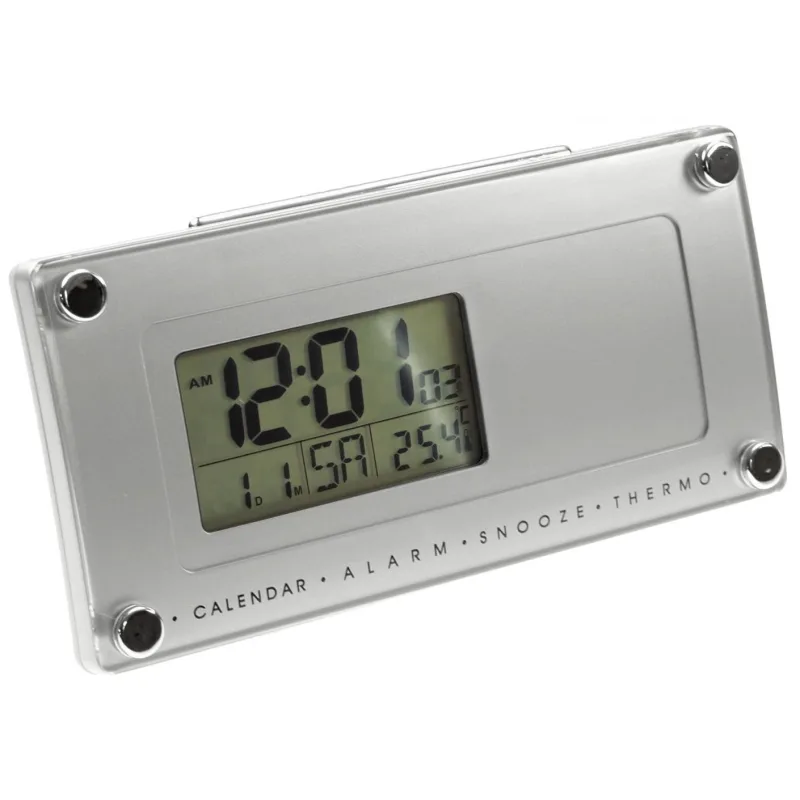 MPM Stříbrný rádiem řízený budík MPM KW5007 stříbrná