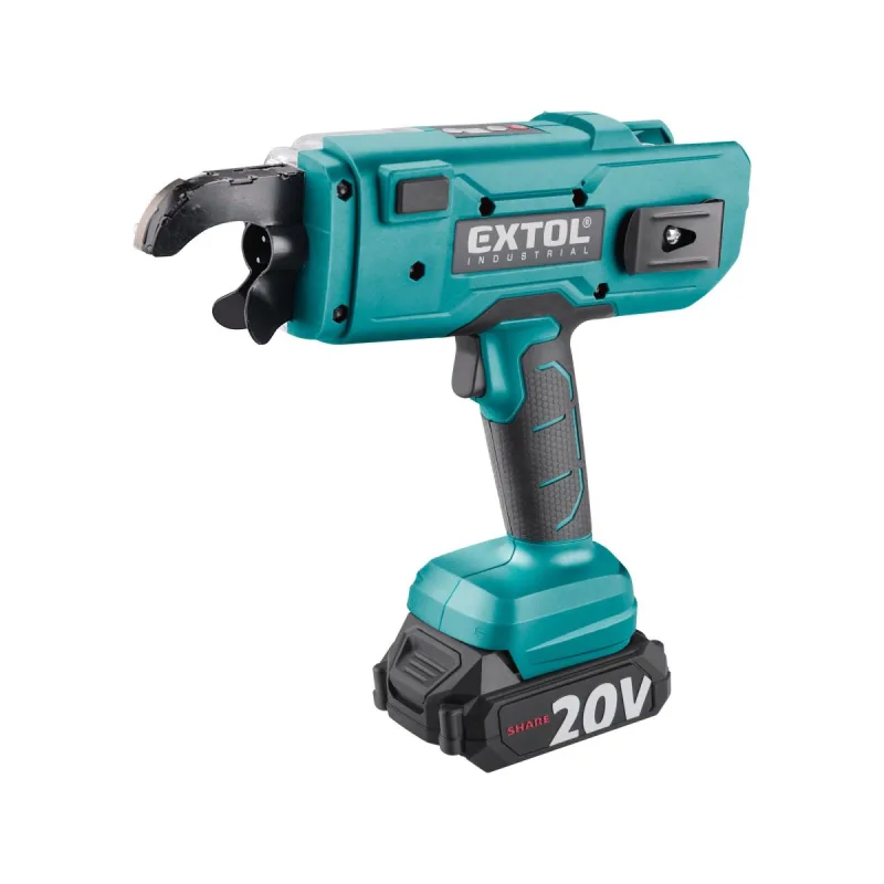 Viazač armatúr aku Share20V, 1x 2Ah, drôt 0,8mm, oko 8-34mm, bezuhlíkový motor, EXTOL INDUSTRIAL