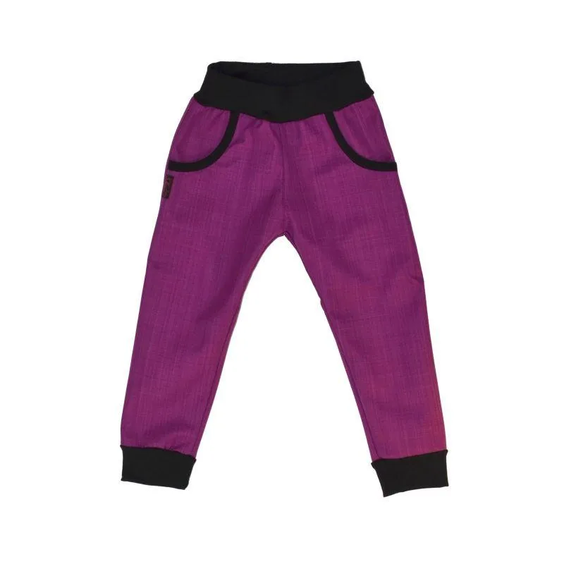 Detské nohavice z bambusového softshellu-ostružina, veľ.80-116