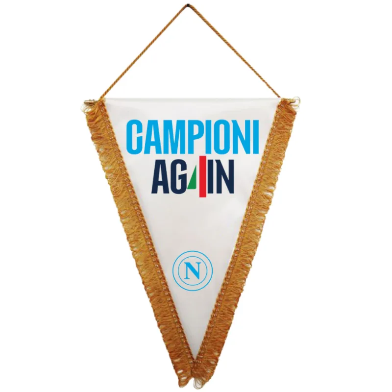 SSC Neapol Champions 2025 vlajočka biela