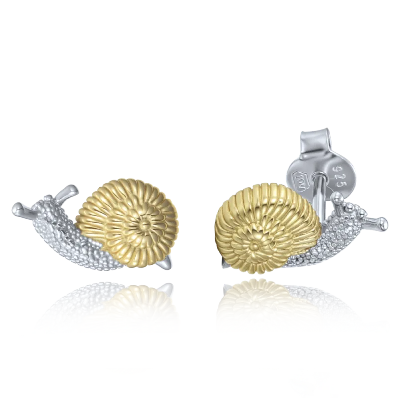 MINET Stříbrné náušnice šneci v kombinaci s pozlaceným stříbrem JMAN0664GE00