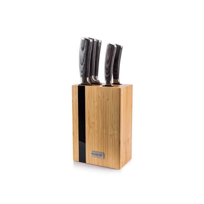 Sada nožov Gourmet Rustic 5 ks + bambusový blok