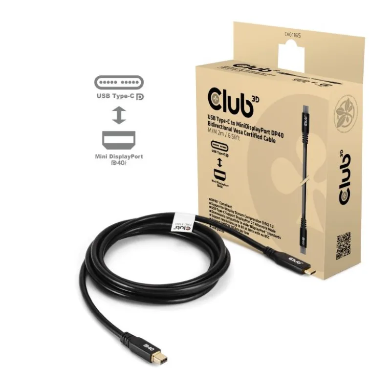 Club3D Kabel USB-C na MiniDisplayPort 2.1, 8K30Hz, DSC1.2, UHBR10, 2m…