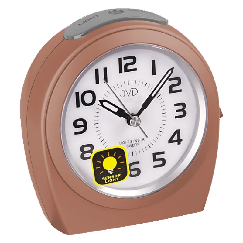 Ručkový netikající budík JVD sweep SRP910.11 se světelným senzorem