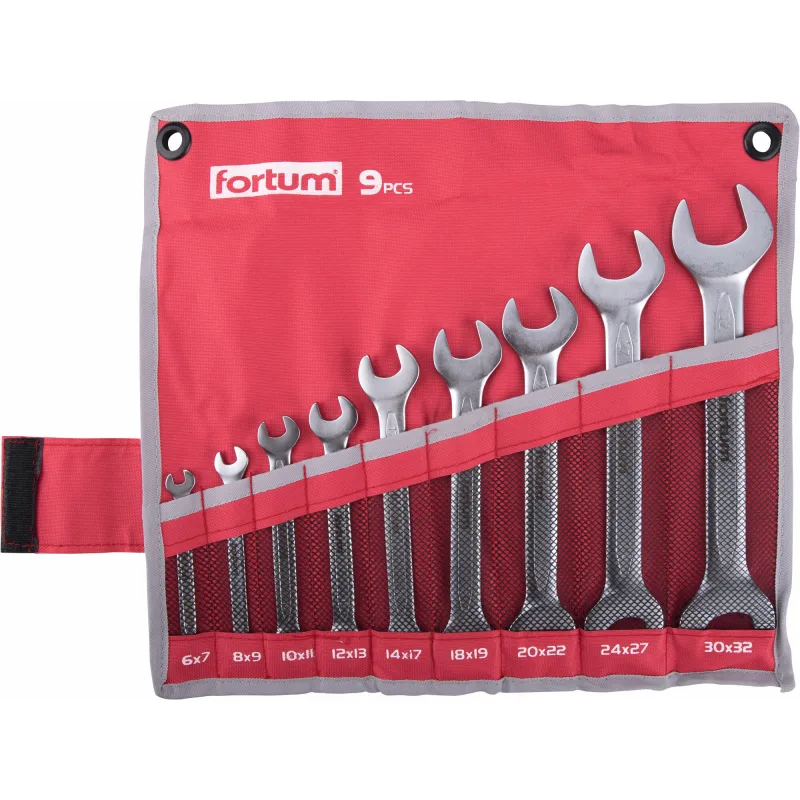 Kľúče vidlicové, 9-dielna sada, 6-32mm, FORTUM