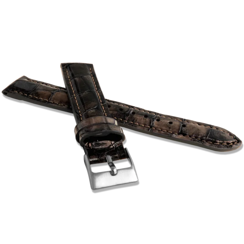 Exkluzivní hnědý řemínek LAVVU CROCO TAVIR z luxusní kůže Top Grain - LSTUC20