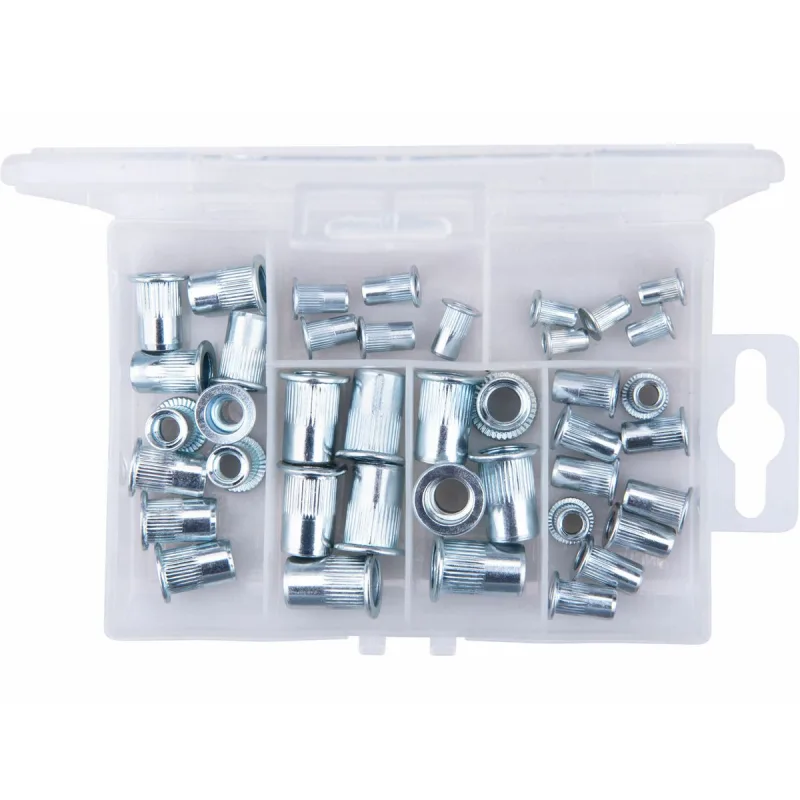 Matice nitovacie oceľové, M3-M4-M5-M6-M8, sada 40ks, FORTUM