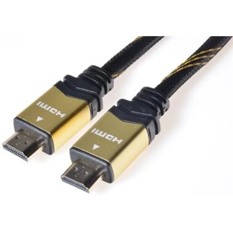 PremiumCord GOLD HDMI + Ethernet kábel, zlac., 3m kphdmet3