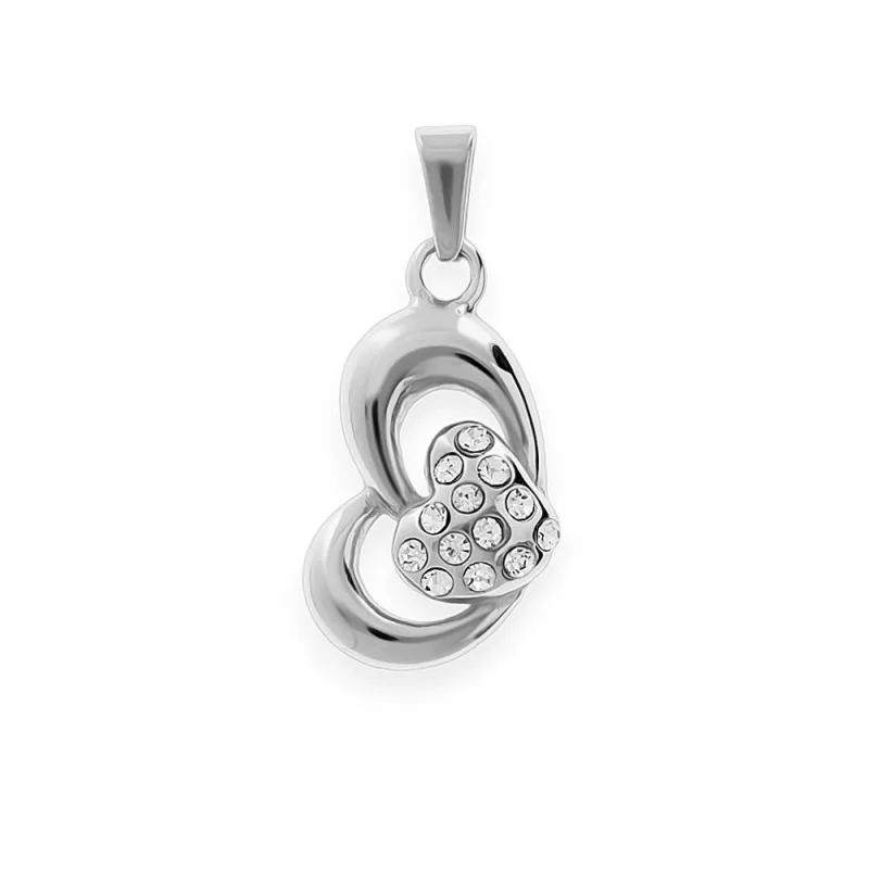 MPM Dámský ocelový nerezový přívěsek Cara se zirkony - stříbrné barvy SPD.6622