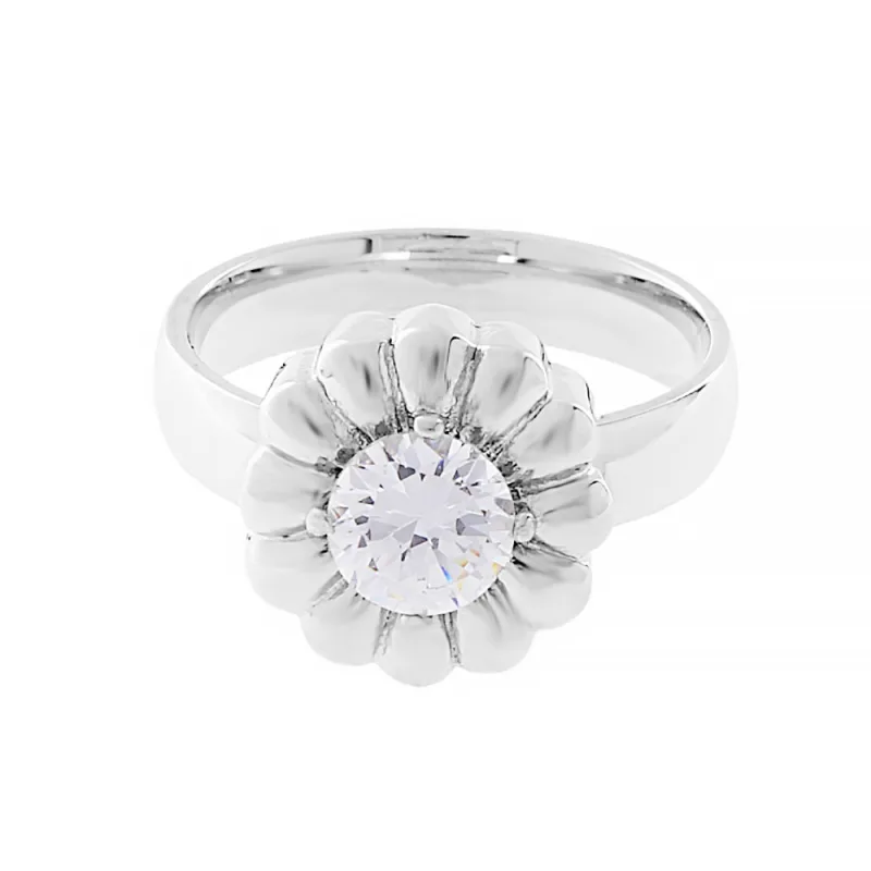 MPM Dámské ocelový nerezový prsten se zirkony Panqara (velikost 52) - stříbrné barvy