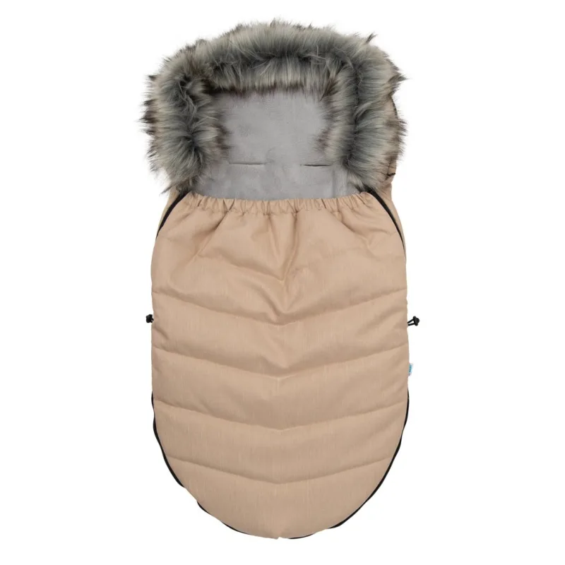 Detsky fusak NEW BABY s kožušinou bežový