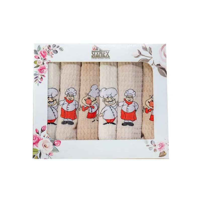 Kuchári darčekový set - vaflové utierky 6ks