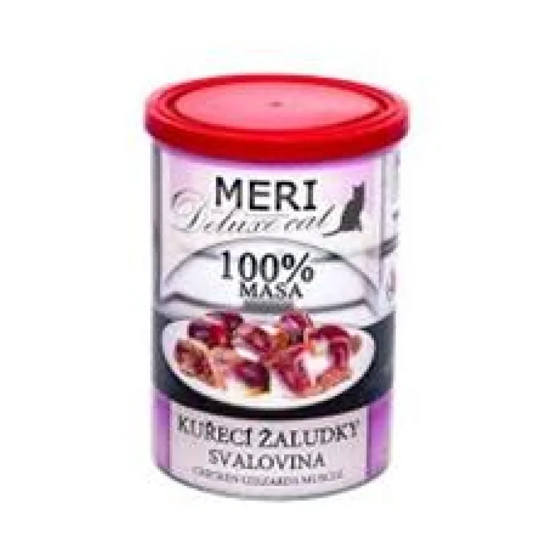 MERI Deluxe Cat kuřecí žaludky svalovina, konzerva 400g