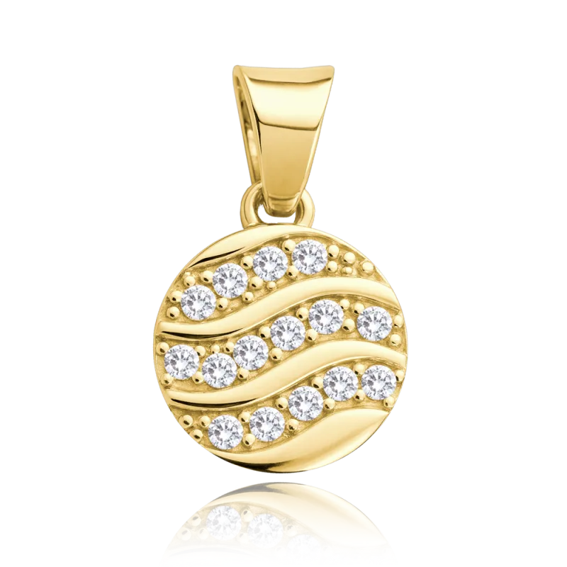 MINET Elegantní náušnice z bílého zlata kolečka na šroubek s bílými zirkony Au 585/1000 1,10g JMG0344WGP00