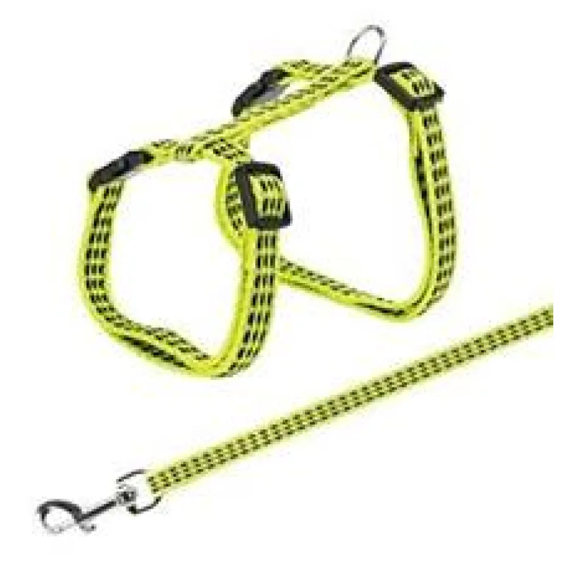 Reflexní postroj s vodítkem na kočku 22-42cm/10mm 1,2m 1 ks