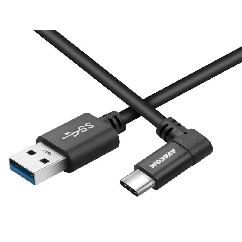 AVACOM dátový a nabíjací kábel USB - USB Type-C, 100cm, konektor v uhle…