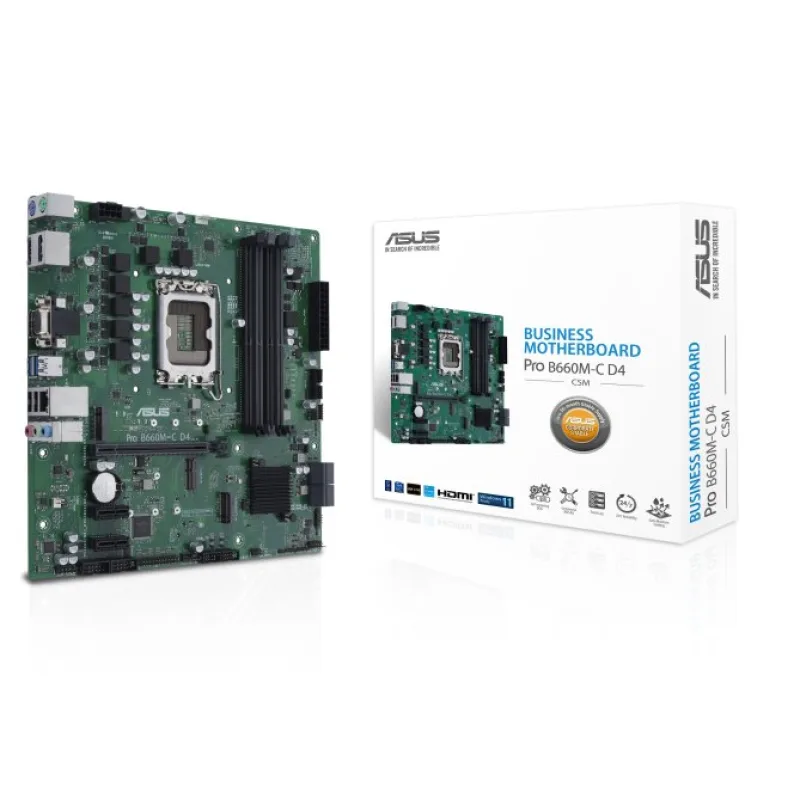ASUS PRO B660M-C D4-CSM, Intel B660, LGA1700, 4xDDR4, mATX 90MB19B0-M1EAYC