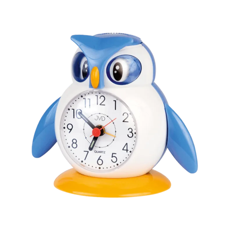JVD Modrý dětský budík JVD SR51 - sovička pohybující se oči