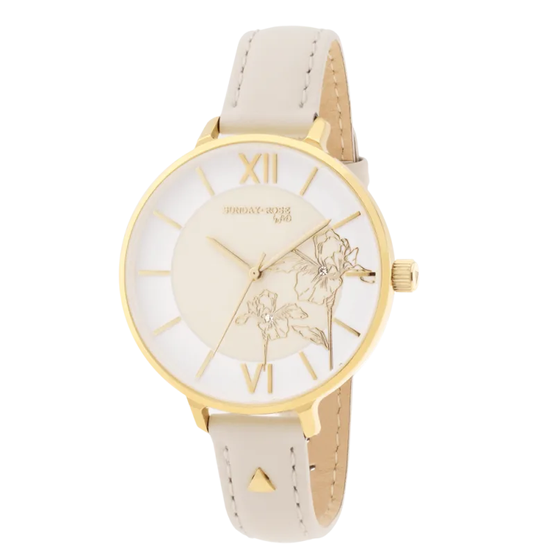 SUNDAY ROSE Dámské luxusní designové hodinky SUNDAY ROSE Fashion Iris Leather SUN-F12