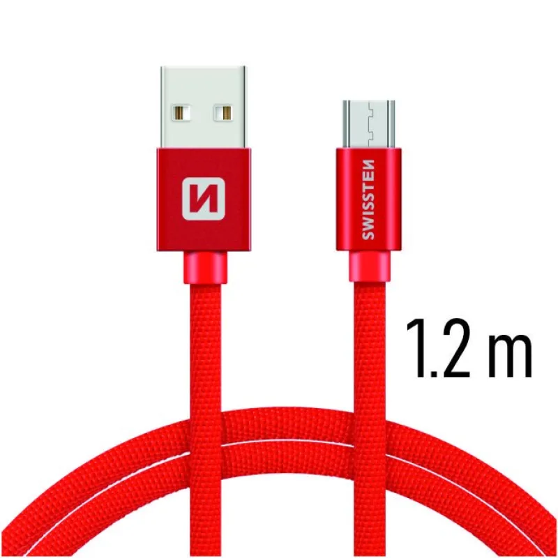 Swissten Data Cable Textile USB / Micro USB 1.2 m, red 71522206