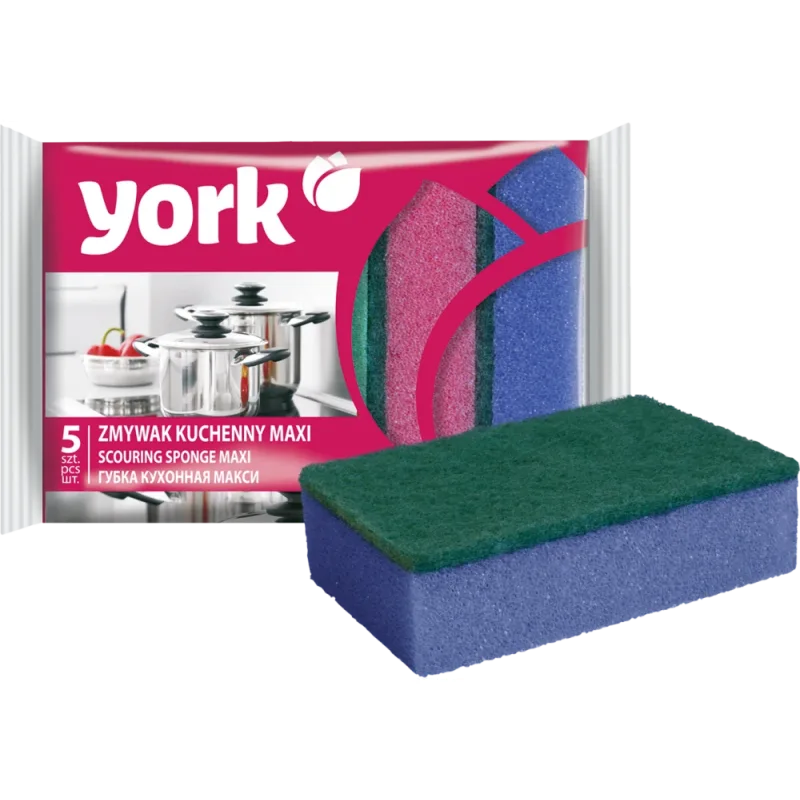 York Maxi Kuchynská huba na riad farebná 5 ks
