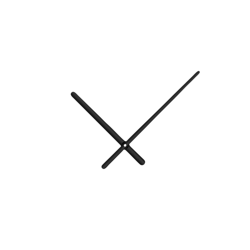 Černé oblé hliníkové ručičky na hodiny 158 mm | 113 mm