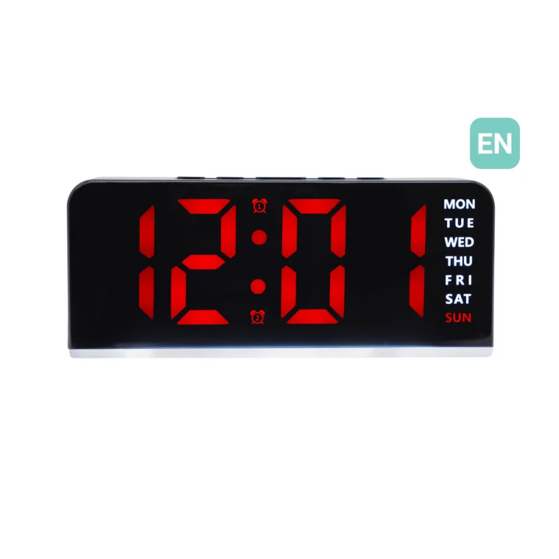 JVD Digitální černý budík do sítě s červenými číslicemi JVD SB8033.4