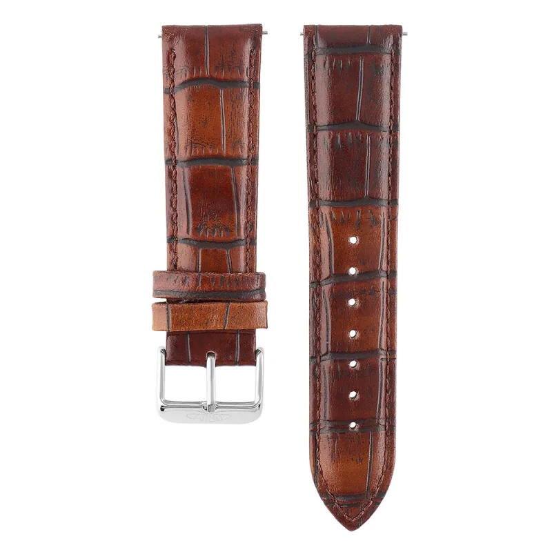 MPM Unisex kožený řemínek na hodinky RB.15893 (22 mm) - hnědý RB.15893.2220.5050.L1