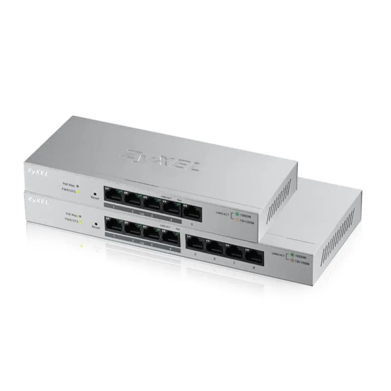 ZyXEL GS1200-8HP, 8-port Desktop Gigabit Web Smart switch: 8x Gigabit…