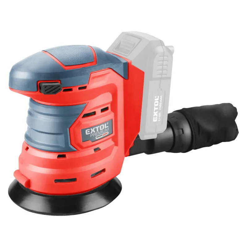 Brúska excentrická aku Share20V, bez aku, ⌀125mm, EXTOL PREMIUM