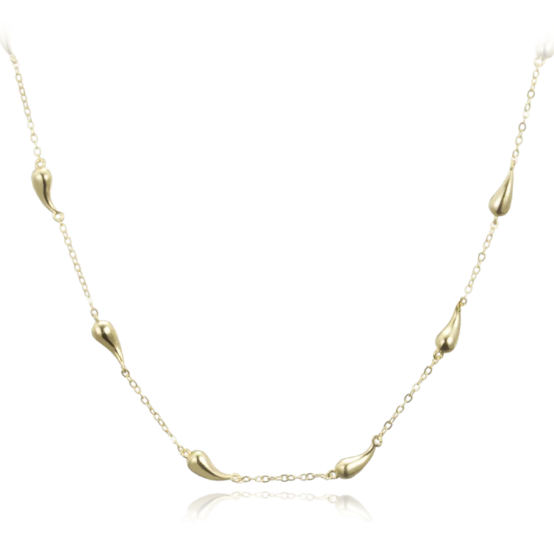 MINET Pozlacený stříbrný náhrdelník kapky JMAN0565GN48