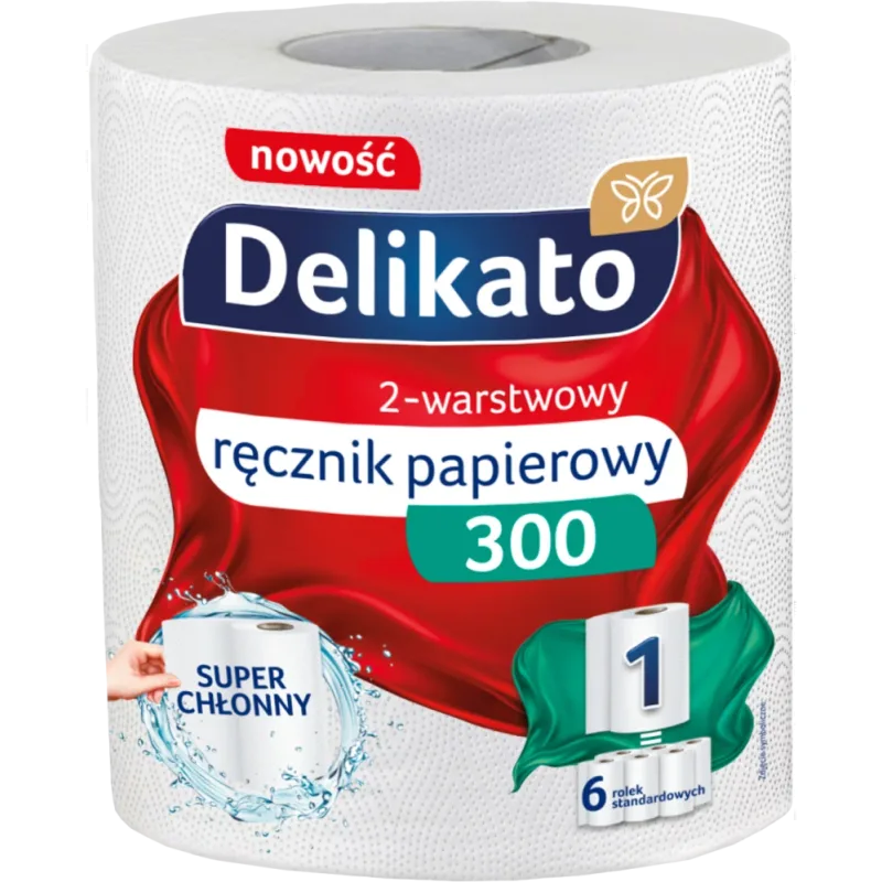 Delikato REC300 MAXI XL 2V papierové utierky biele 300 listov