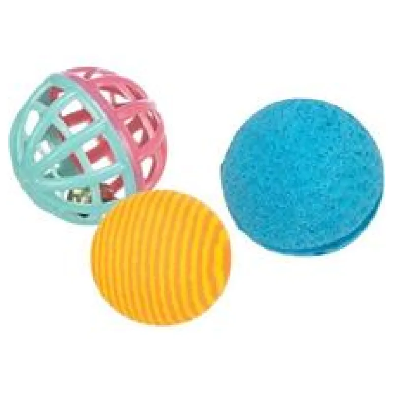 Sada 3 ks míčků, plastový s rolničkou a pěnové 3,5-4 cm 3 ks