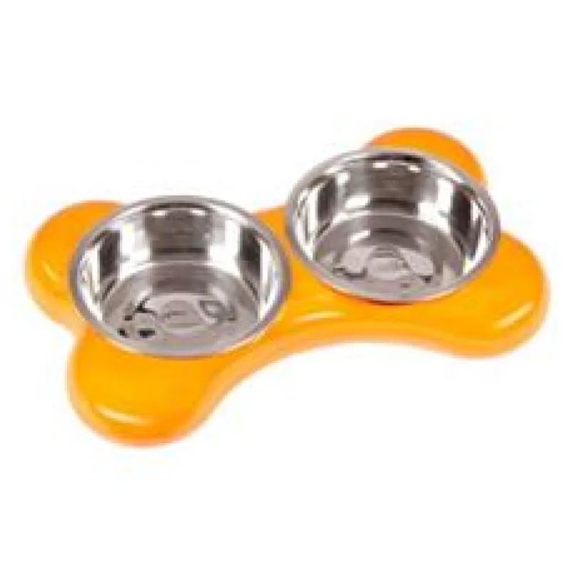 Karlie-Flamingo Miska nerez KOST 2x1500ml/49x30x10/oranžová