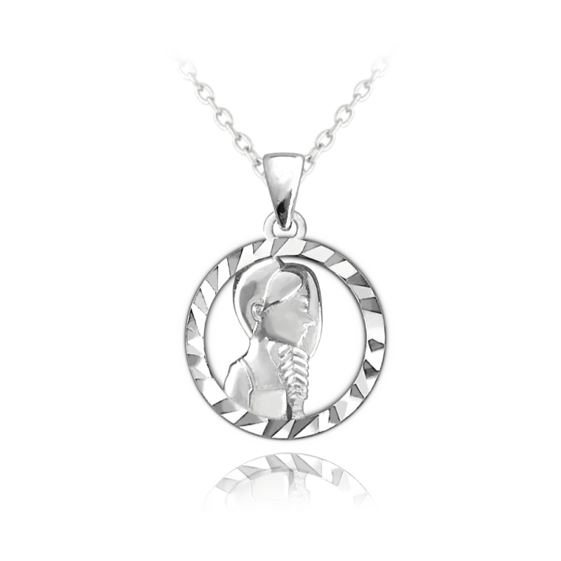 MINET Stříbrný náhrdelník Zodiac znamení PANNA