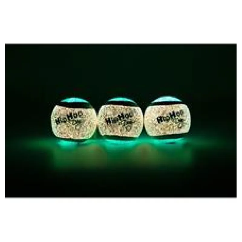 Balení-neonový ve tmě svítící tenis. míč pískací 5 cm (3 ks/bal) HIPHOP DOG