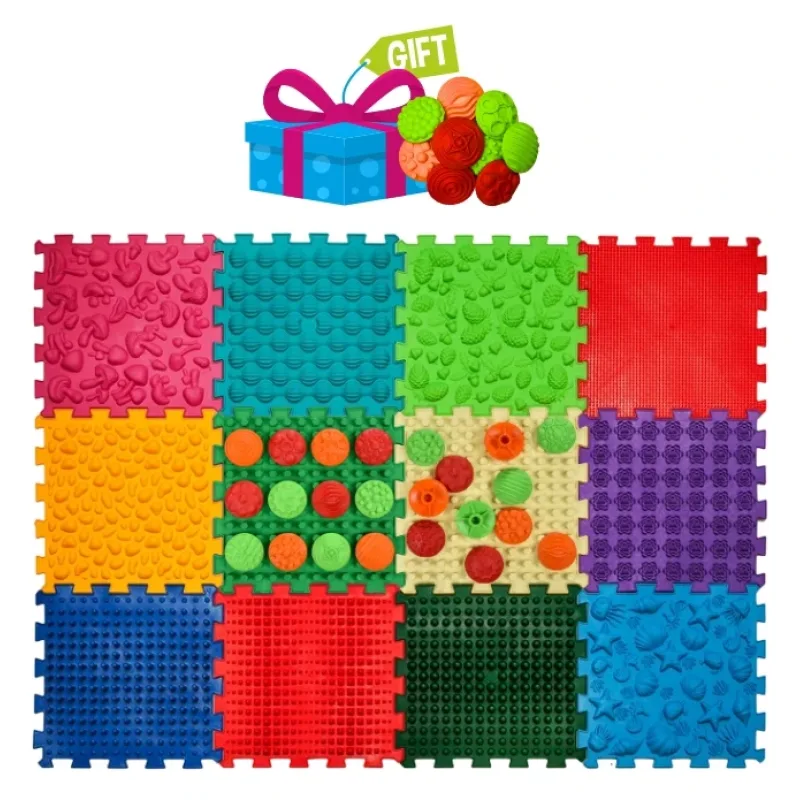 Masážna podložka Ortek Mix Puzzles, 12 dielikov + bezplatné vzory