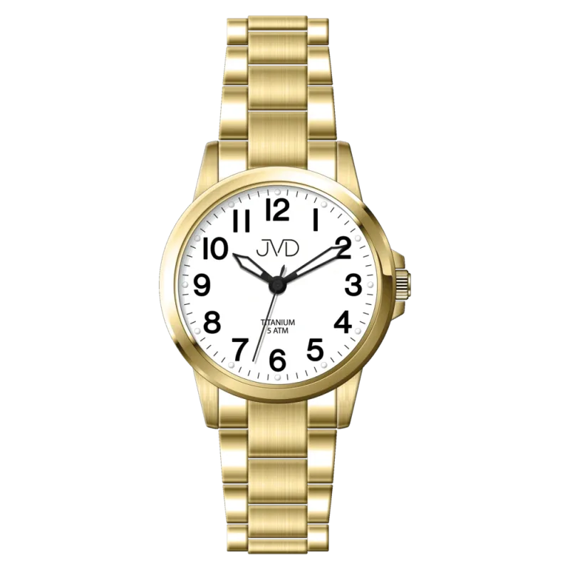 JVD Dámské luxusní zlacené titanové hodinky JVD J5035.3