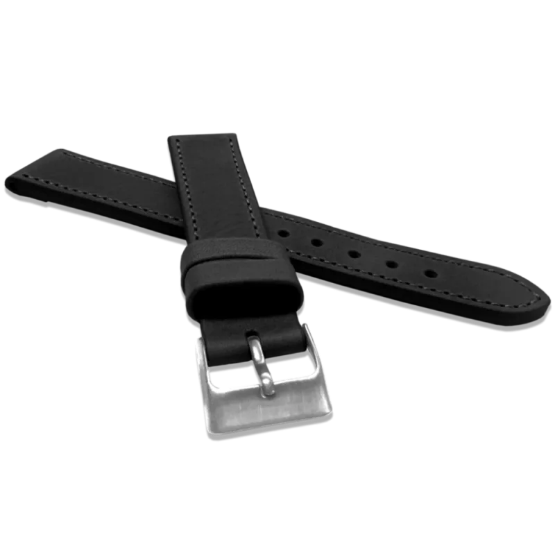 LAVVU Černý prošitý řemínek SPORT z luxusní kůže Top Grain - 20 LSAUB20