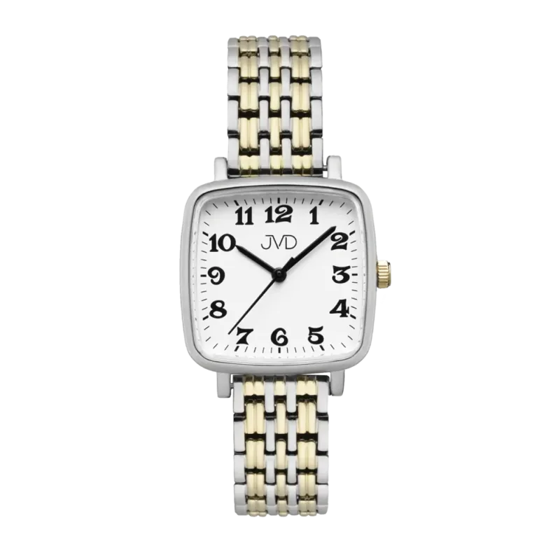 JVD Dámské pozlacené bicolor ocelové hranaté hodinky JVD J4196.3