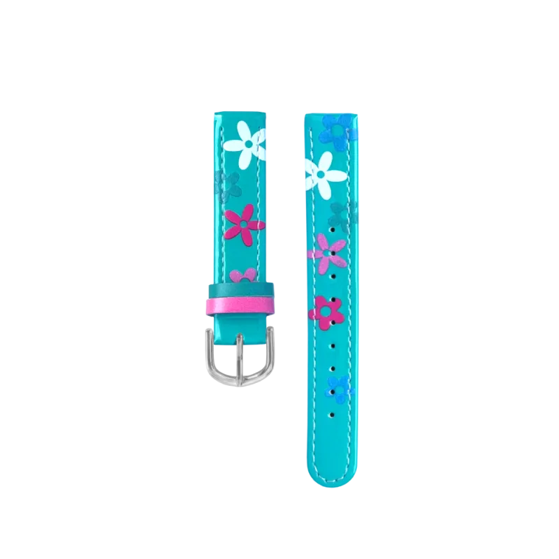 CLOCKODILE Tyrkysový řemínek k dětským hodinkám kytky CSG5200